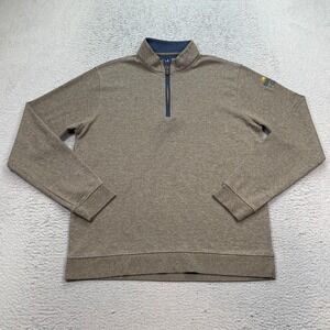 Johnnie-O Sully Sweater Mens Size Large Golf 1/4 Zip Pullover "Birdies for Good"